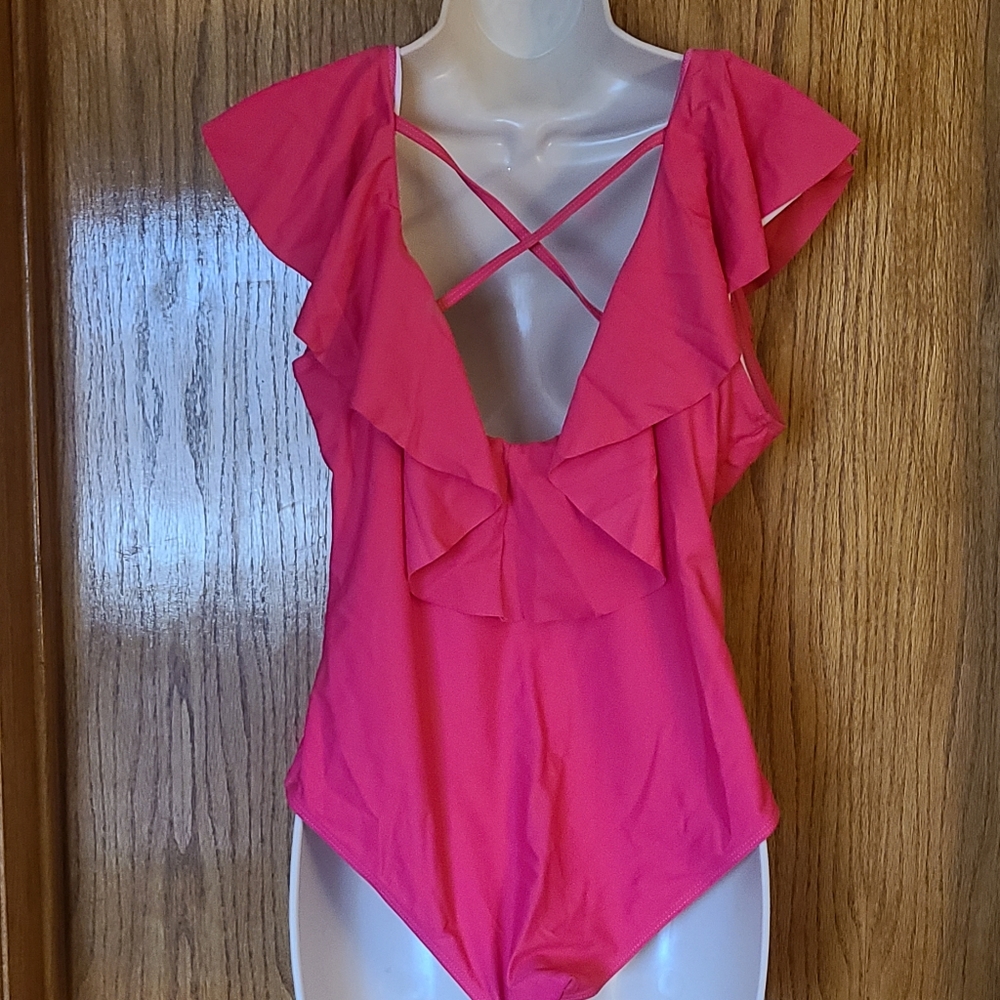 Pink Ruffled Swimsuit - Picture 3 of 4